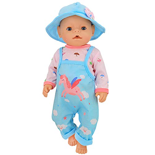 ZWOOS Ropa de Muñecas para New Born Baby Doll, Atuendo Unicornio con Sombrero para Muñecas 35-43 cm