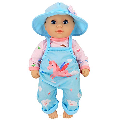 ZWOOS Ropa de Muñecas para New Born Baby Doll, Atuendo Unicornio con Sombrero para Muñecas 35-43 cm