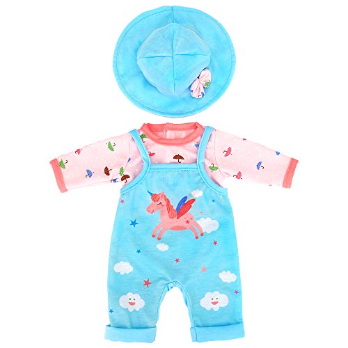 ZWOOS Ropa de Muñecas para New Born Baby Doll, Atuendo Unicornio con Sombrero para Muñecas 35-43 cm