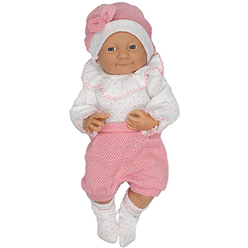 ZWOOS Ropa de Muñecas para New Born Baby Doll, Traje de Lana con Sombrero y Calcetines para Muñecas 35-43 cm