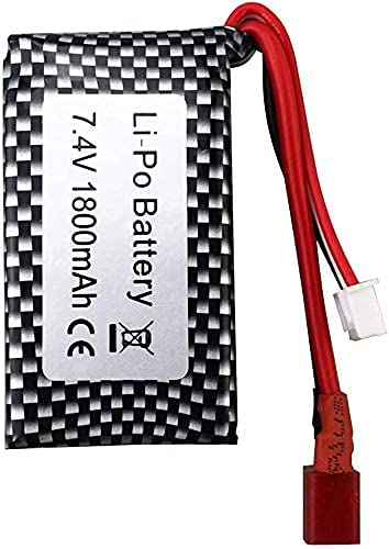 ZYGY 2PCS 7,4V 1800mah T-Head batería de Litio de Alta Velocidad para WLTOYS A959-B A969-B A979-B K929-B 144001 RC batería de Repuesto para vehículos Todoterreno de Alta Velocidad