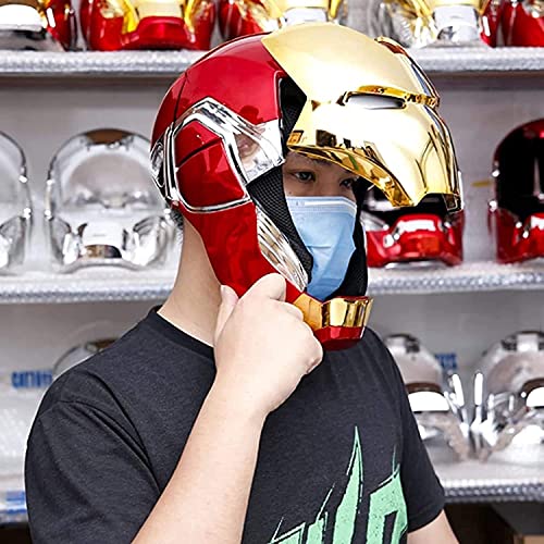 1: 1 MK5 Iron Man ABS Máscaras Luminosos, Casco Apertura y Cierre Eléctricos Máscara Usable Real Disfraces de Halloween Fiesta, Scoleccionables