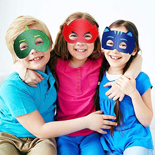 12PCS Máscara de fiesta infantil PJ Máscaras De Superhéroe Juguetes Cuerda Elástica Máscaras De Ojos Para La Fiesta De Cumpleaños De La Mascarada Navidad Halloween Cosplay Máscara Fiesta Niños o Niñas