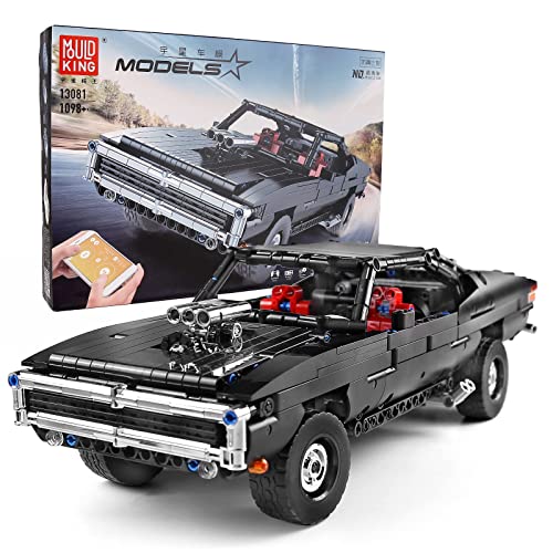 13081 Technik for Fast & Furious Dom's Dodge Charger Racing Car Modelo para niños y adultos, compatible con Lego Iconic Construction Set para coleccionistas