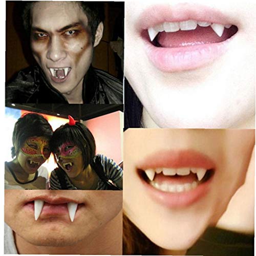 1Pairs Dientes Del Vampiro Personalizada Colmillos Colmillos Del Vampiro Dentadura Falsa Para Partido De Cosplay De Accesorios De Halloween Partido De Los Colmillos De Los Favores Favores De Partido