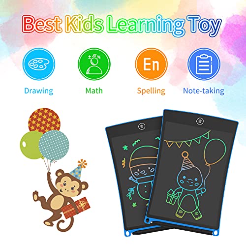 2 Pack Tabletas de Escritura LCD 8.5 Pulgadas,Tablet para Dibujo Niños con Llneas de Colores Brillantes, Excelente Pizarra Digital, perfecta como Fantastic Pad Juguetes Educativos para Niños.