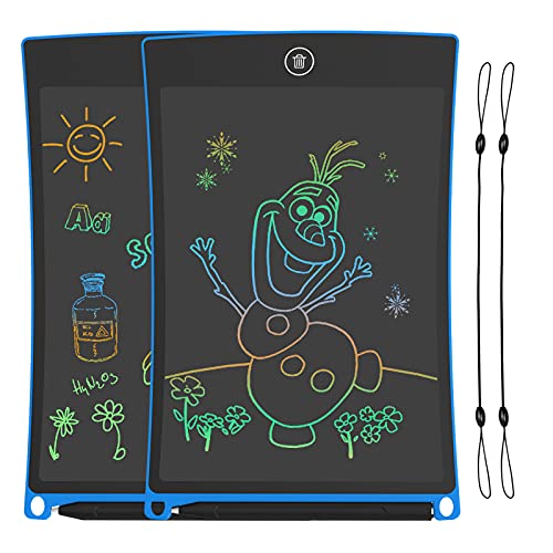 2 Pack Tabletas de Escritura LCD 8.5 Pulgadas,Tablet para Dibujo Niños con Llneas de Colores Brillantes, Excelente Pizarra Digital, perfecta como Fantastic Pad Juguetes Educativos para Niños.