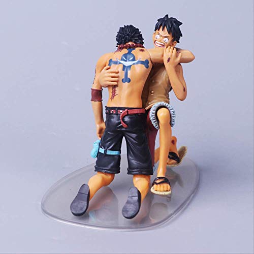 2 unids/lote Anime una pieza La muerte de Luffy Ace Monkey D Luffy Figura de acción 14 cm, coleccionable Ace Death Model Toys Regalos