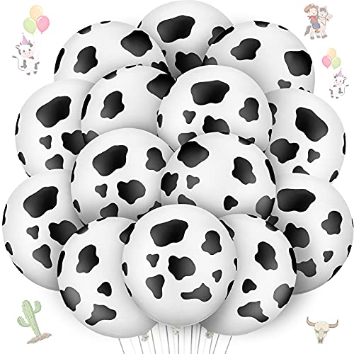 20 Piezas Globos de Vaca de 10 Pulgadas Globos con Estampado de Vaca Globos de Fiesta de Vaca Globos Temáticos de Vaca Globos de Látex de Animales de Decoración para Suministros de Fiesta