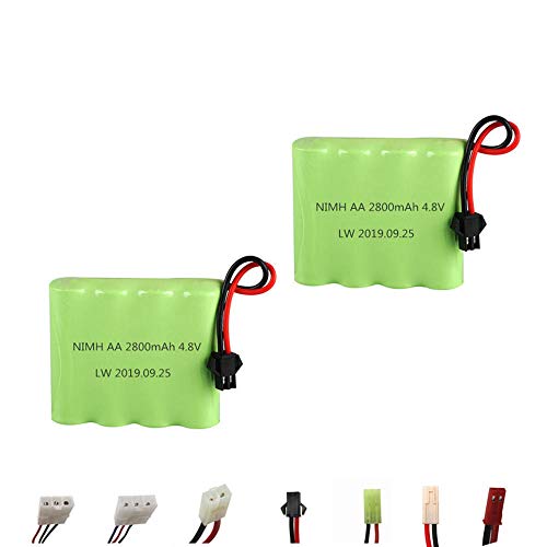 2800mah 4.8v batería Recargable para Juguetes RC Coches Tanques Robots Robots Barcos Pistolas batería Recargable 4.8v Paquete de batería AA 2 Piezas-_2 Piezas