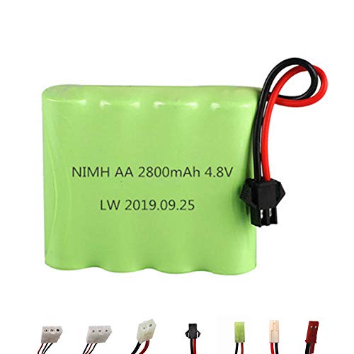 2800mah 4.8v batería Recargable para Juguetes RC Coches Tanques Robots Robots Barcos Pistolas batería Recargable 4.8v Paquete de batería AA 2 Piezas-_2 Piezas