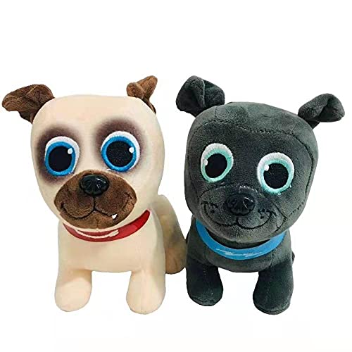 2pcs Puppy Dog Pals Peluches 20cm Cute Bingo y Rolly Bulldog Peluches Suaves Muñecos de Peluche para niños Cumpleaños