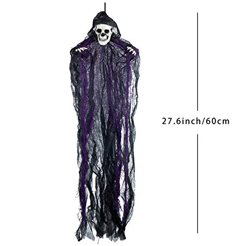 70 cm Halloween Parcas de Esqueleto Colgantes (5 Pack), Decoración de Fantasmas Colgantes de Halloween, Accesorios de Casa Embrujada al Aire Libre