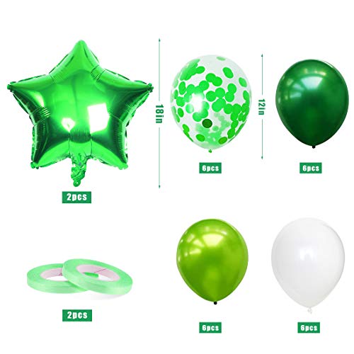 8 Globos de Cumpleaños, Globo 8 Año, Globo Numero 8, Decoracion Cumpleaños Niño, Globos Grandes Gigantes Helio Verde, Globos para Fiestas de Cumpleaños