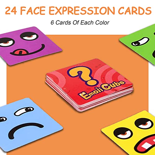 8 Puzzle de Expresión Facial Expresiones Mágico Puzzle Cubo Montessori IQ Puzzle Juguete de Interacción Building Cubes Emoji Cubo Juguetes Educativos para Niños 3+ años