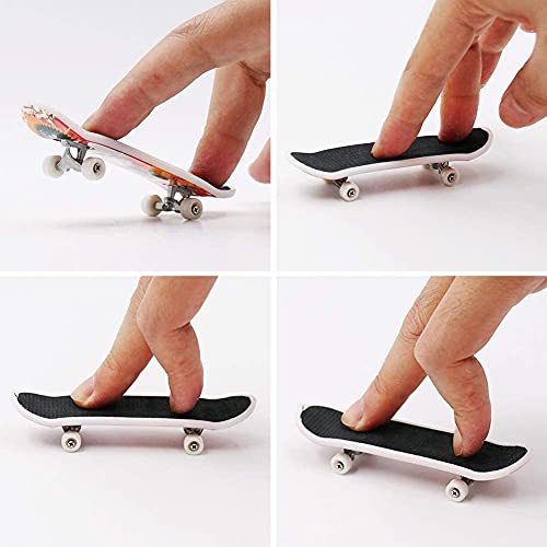 8PCS Skate Park Kit Mini Fingerboards Ramp Set Monopatines de Juguete para Dedos Ultimate Finger Skate Parks con 3 Finger Skateboards Cretivo Juguete para Niños (A)