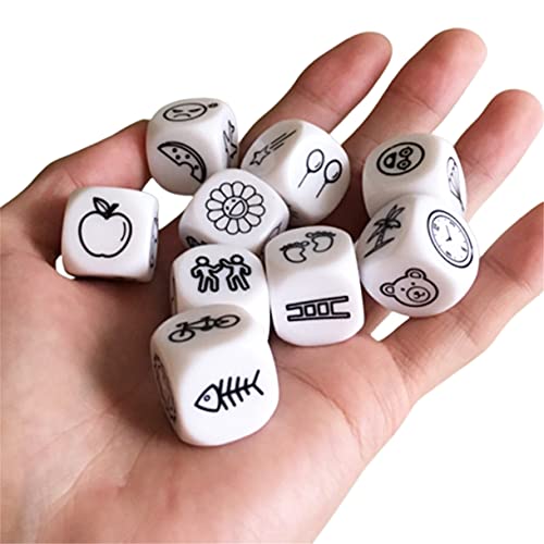 9 Piezas Story Dice Cubos Juguetes Juego de Mesa para niños, Divertido Juego de Dados de Historia en Caja Juego de Dados de Historia