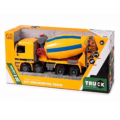 Acan Toinsa - Camión hormigonera con Movimiento fricción, vehículo de constucción, Mezcla Cemento, Juguete Truck para niños, Escala 1:10, Dimensiones 38 x 16 x 12 cm