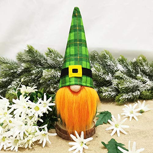 Adornos de gnomos lindos del día de San Patricio, peluche de elfo de la suerte irlandés hecho a mano, adornos domésticos de enano Tomte Elf escandinavo para decoración del hogar, regalo de la suerte