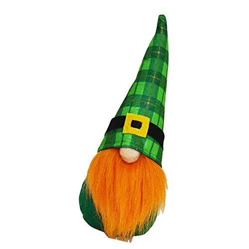 Adornos de gnomos lindos del día de San Patricio, peluche de elfo de la suerte irlandés hecho a mano, adornos domésticos de enano Tomte Elf escandinavo para decoración del hogar, regalo de la suerte