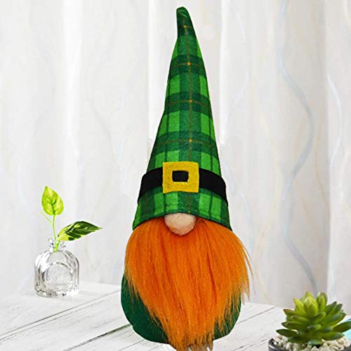 Adornos de gnomos lindos del día de San Patricio, peluche de elfo de la suerte irlandés hecho a mano, adornos domésticos de enano Tomte Elf escandinavo para decoración del hogar, regalo de la suerte