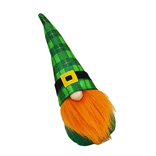 Adornos de gnomos lindos del día de San Patricio, peluche de elfo de la suerte irlandés hecho a mano, adornos domésticos de enano Tomte Elf escandinavo para decoración del hogar, regalo de la suerte