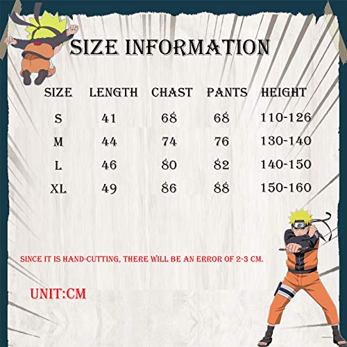 AISHANGYIDE Anime Naruto Shippuden Naruto Uzumaki Cosplay Vestir Halloween Navidad Cumpleaños Carnaval Fiesta Mascarada Disfraz Naruto Headband Kunai Adolescentes Adulto Hokage Ninja Accesorios Set