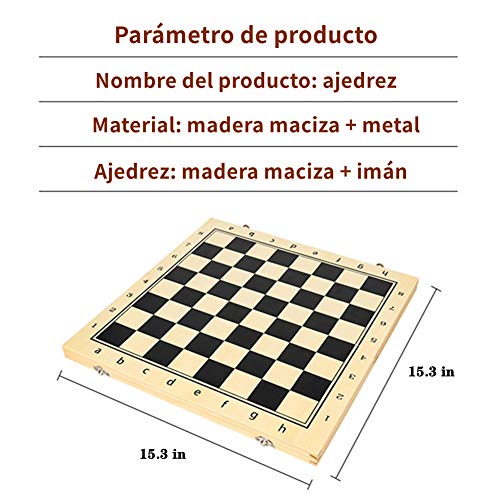 Ajedrez, Tablero Plegable De Madera PortáTil Tablero De Ajedrez PortáTil Recomendado por Maestros De Ajedrez Adecuado para Actividades De ReunióN Familiar