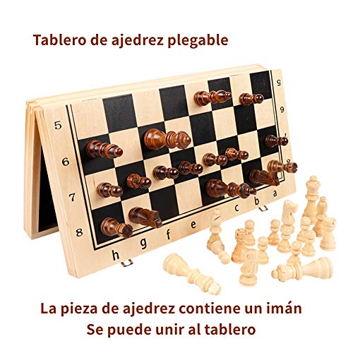 Ajedrez, Tablero Plegable De Madera PortáTil Tablero De Ajedrez PortáTil Recomendado por Maestros De Ajedrez Adecuado para Actividades De ReunióN Familiar