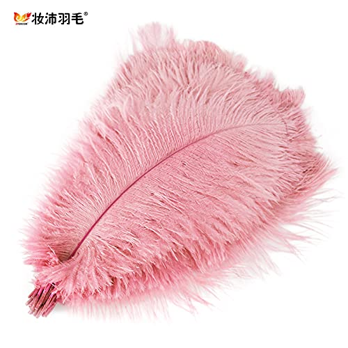 AK-XING 20 plumas de avestruz rosadas, plumas de avestruz, decoración del hogar, avestruz rosa natural para bodas, fiestas, centros de mesa, decoración del hogar, manualidades