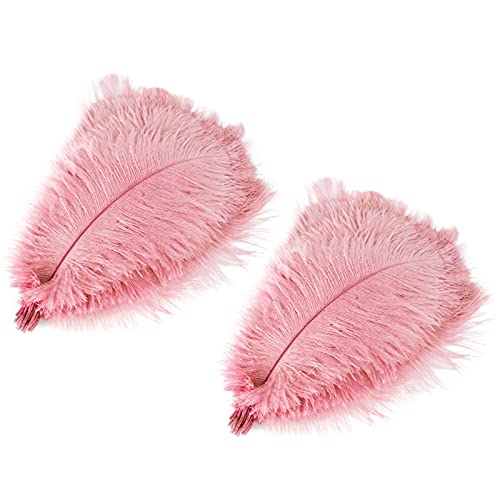 AK-XING 20 plumas de avestruz rosadas, plumas de avestruz, decoración del hogar, avestruz rosa natural para bodas, fiestas, centros de mesa, decoración del hogar, manualidades