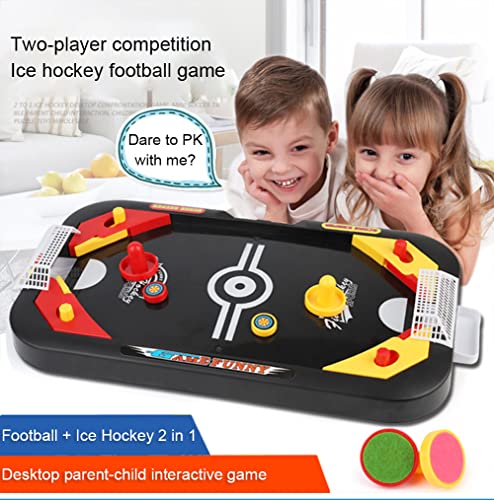 Akin Fast Puck Game, juego de mesa de fútbol y hockey sobre hielo 2 en 1 Mini hockey de aire ganador juego de mesa de juguete interactivo para padres e hijos para adultos