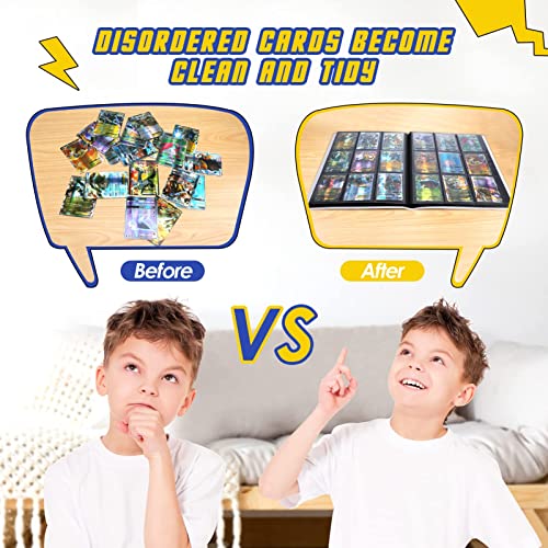 Álbum Grande para Cartas Coleccionables-360 Sobres para Pokémon Charizard GX VMAX TCG-Archivador Infantil para Cards Magic Star Wars Yu-Gi-Oh Fortnite Lego Fútbol-Binder Photocard Polaroid (Blanco)