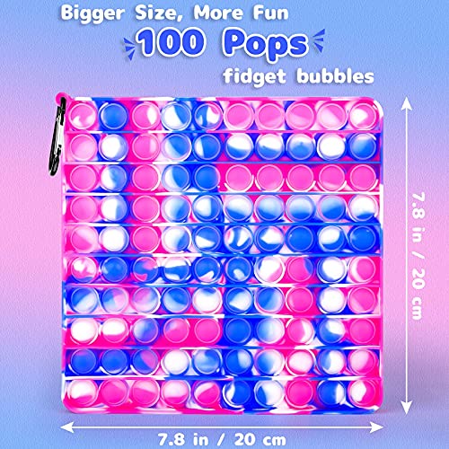 Alexsky Gran Sensory Pop Fidget It Toy Pack 100 Pops Big Square Bubble Kid Juguetes para TDAH, ADD, adultos ansiedad alivio del estrés