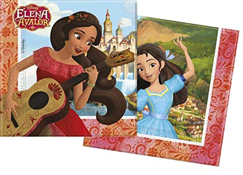 ALMACENESADAN 2256; Paquete de 20 servilletas de Papel; Ideal para Fiestas y cumpleaños; Elena de Avalor; Dimensiones 33x33 cm