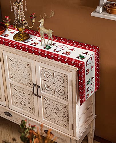 ALUNVA Mantel Navidad Copo de Nieve Tabla Corredor Cena de Navidad Decoración de Mesa Mantel Cubierta de Mesa de decoración de la Boda (Color : LXM10461, Size : 41x183cmTable Runner)