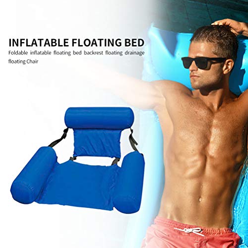 Amiispe Estera de Malla Hamaca de Agua Inflable Cama Inflable Cama Flotante Piscina Hamaca de Agua Estera de Malla Colchón de Aire Estera de Silla Plegable