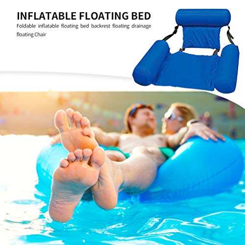 Amiispe Estera de Malla Hamaca de Agua Inflable Cama Inflable Cama Flotante Piscina Hamaca de Agua Estera de Malla Colchón de Aire Estera de Silla Plegable