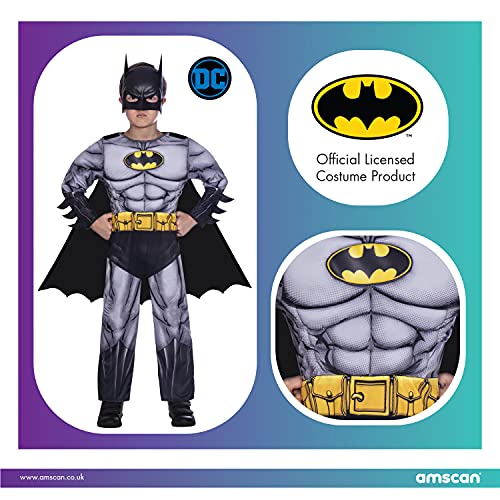 amscan 9906058 - Disfraz de Batman clásico para niños (4 a 6 años), color negro y gris