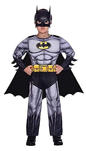 amscan 9906058 - Disfraz de Batman clásico para niños (4 a 6 años), color negro y gris