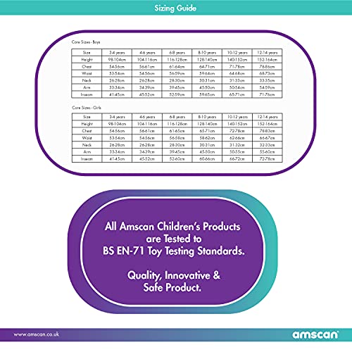 amscan - 9906062EU - Disfraz de superhéroe para niños, de 4 a 6 años, 1 unidad