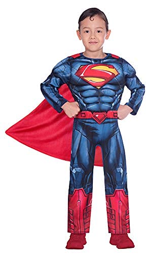 amscan 9906070 - Disfraz clásico de Superman para niños de 4 a 6 años