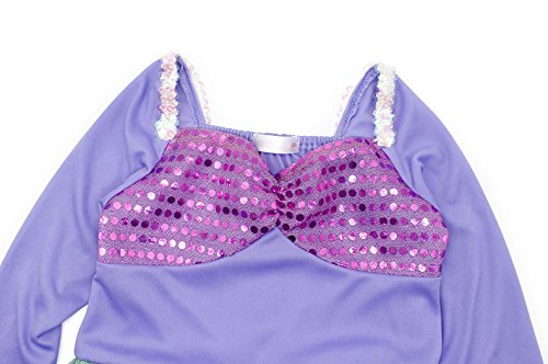 AmzBarley Disfraz Sirena Sirenita Niña Cumpleaños Princesa Vestido Ropa Niña Accesorios Boda Fiesta Cosplay Halloween Navidad Carnaval Bautizo 2-3 Años