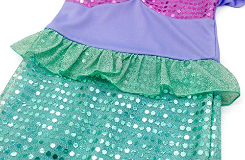 AmzBarley Disfraz Sirena Sirenita Niña Cumpleaños Princesa Vestido Ropa Niña Accesorios Boda Fiesta Cosplay Halloween Navidad Carnaval Bautizo 2-3 Años