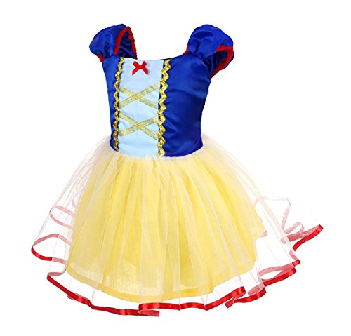 AmzBarley Disfraz Vestido Princesa Blancanieves Niña Tutu Ceremonia,Traje Niña,Disfraz Infantil Fiesta Carnaval Cosplay Halloween 1-2 Años