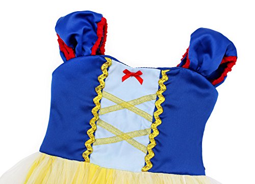 AmzBarley Disfraz Vestido Princesa Blancanieves Niña Tutu Ceremonia,Traje Niña,Disfraz Infantil Fiesta Carnaval Cosplay Halloween 1-2 Años