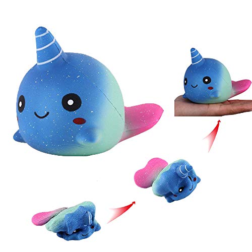 Anboor Juguetes Antiestrés Ballena Narval Squishy Lento Aumento Jumbo Super Suave Perfumado Kawaii El Alivio del estrés Galaxia