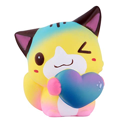 Anboor Juguetes Antiestrés Gato Squishy Lento Aumento Jumbo Super Suave Perfumado Kawaii El Alivio del estrés Amor Corazón