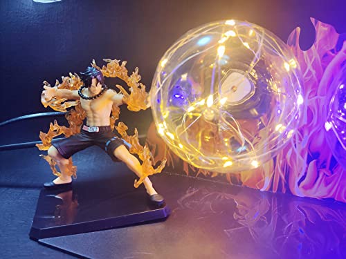 Anime de una pieza luz de noche decorativa lámpara de mesa de la habitación de los niños Figura Luffy 3D LED Luz de noche para niños fans del anime Monkey Luffy Zoro Sanji Ace (púrpura, Ace-Luffy)