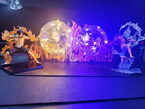 Anime de una pieza luz de noche decorativa lámpara de mesa de la habitación de los niños Figura Luffy 3D LED Luz de noche para niños fans del anime Monkey Luffy Zoro Sanji Ace (púrpura, Ace-Luffy)